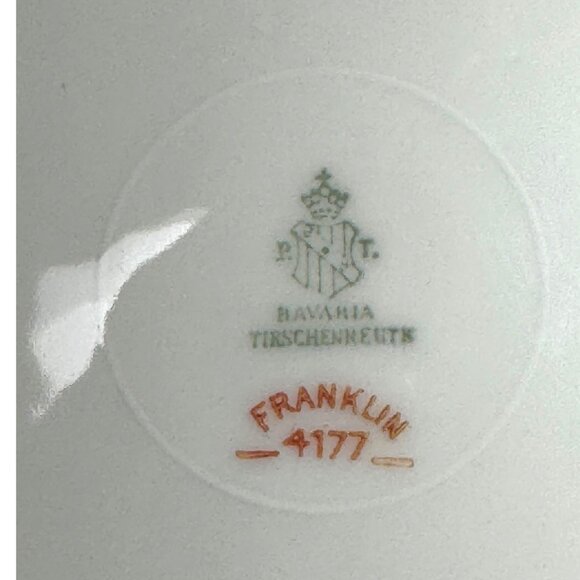 VNTG Bavaria Franklin Teardrop Porcelain Pendant W/ Pink Roses & Rhinestone Trim - Picture 5 of 11